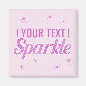 Sparkle quote glitter effect aangepaste roze tekst magneet (Voorkant)