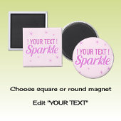 Sparkle quote glitter effect aangepaste roze tekst magneet