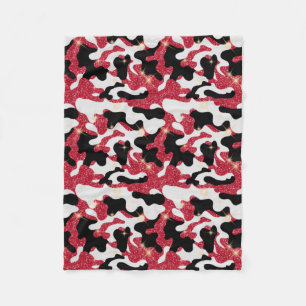 Sparkle Rood Wit Zwart Camo Liefhebbers Leger Sold Fleece Deken