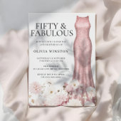 Sparkle Roos Gold Dress Blush Bloemen 50e Verjaard Kaart