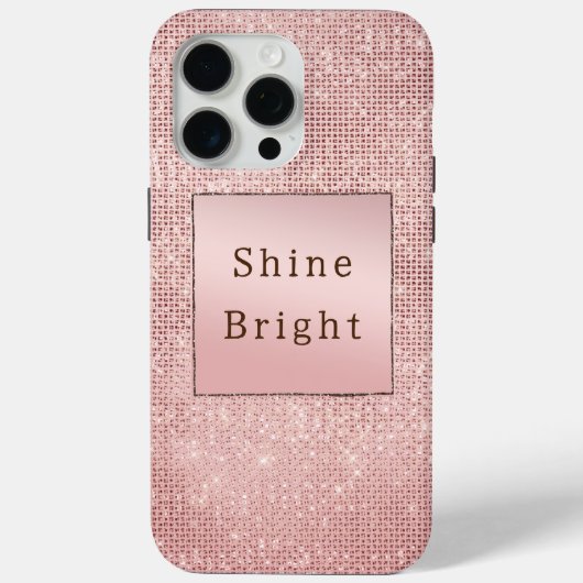 Sparkle Roos Goud Glam Bruin Glitter Case-Mate iPhone Case (Achterkant)