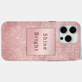 Sparkle Roos Goud Glam Bruin Glitter Case-Mate iPhone Case (Achterkant (horizontaal))