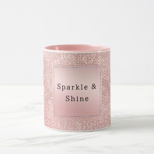 Sparkle Roos Goud Glam Bruin Glitter Mok (Midden)