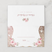 Sparkle roos gouden glitter en bloemenbruiloft (Buitenkant ongevouwen)