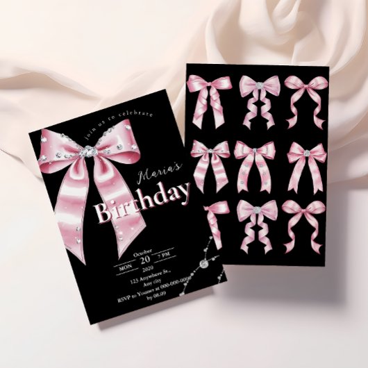 Sparkle Roze Coquette Strik 1ste Kaart