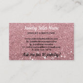 Sparkle roze juwelen visitekaartje (Achterkant)
