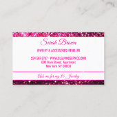 Sparkle Roze witte Glitz Glam Starlust licht Visitekaartje (Achterkant)