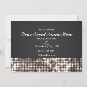 Sparkle Sequins Black Glam Wedding Kaart