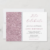  Sparkle Sequins & Diamonds Mauve Verjaardag Kaart (Voorkant)