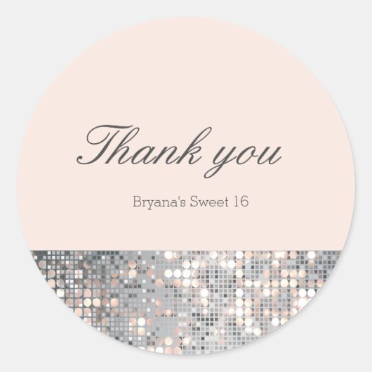 Sparkle Sequins Glamour Wedding Favor Stickers (Voorkant)