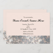 Sparkle Sequins Glamour Wedding Invitation Kaart (Voorkant / Achterkant)