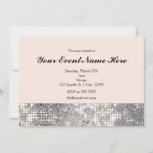 Sparkle Sequins Glamour Wedding Invitation Kaart