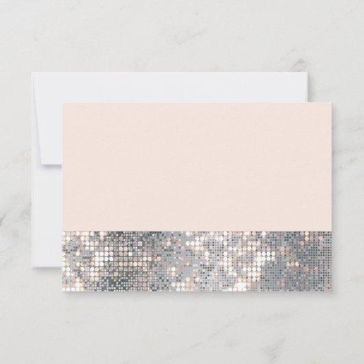 Sparkle Sequins Glamour Wedding RSVP Kaart (Achterkant)