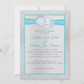 Sparkle Shells Tropical Blue Beach Wedding Kaart (Voorkant)