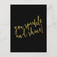 Sparkle Shine Quote Faux Gold Foil Glitter