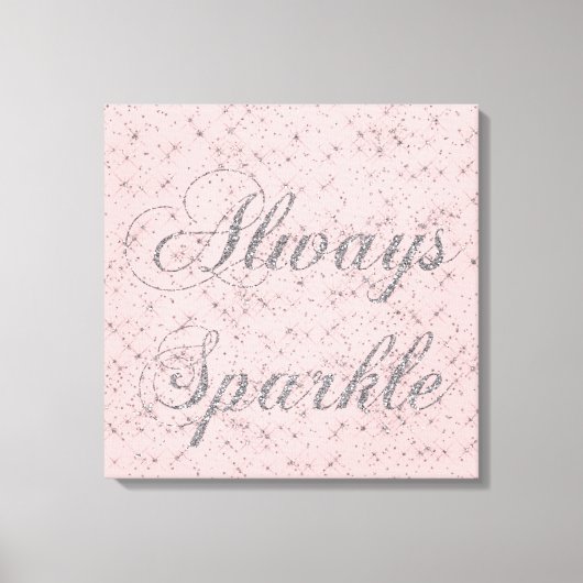Sparkle Silver Glitter Canvas Afdruk (Voorkant)