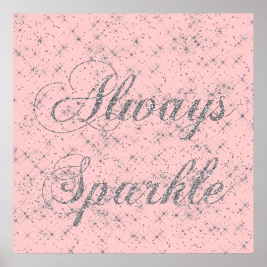 Sparkle Silver Glitter Poster (Voorkant)