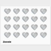 Sparkle Silver Heart 25th Wedding Jubileum Hart Sticker (Vel)