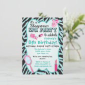 Sparkle Sleepover Spa Birthday Party Invitations (Debout devant)