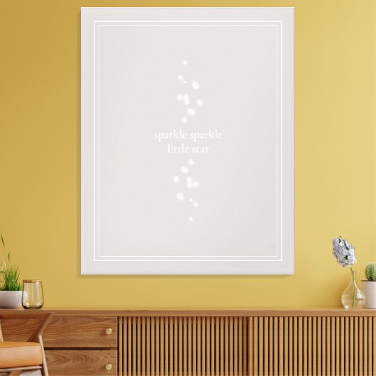 Sparkle Sparkle Little Star Silver Grey Starlight Canvas Afdruk (Insitu (Woonkamer))