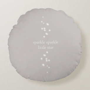Sparkle Sparkle Little Star Silver Grey Starlight Rond Kussen