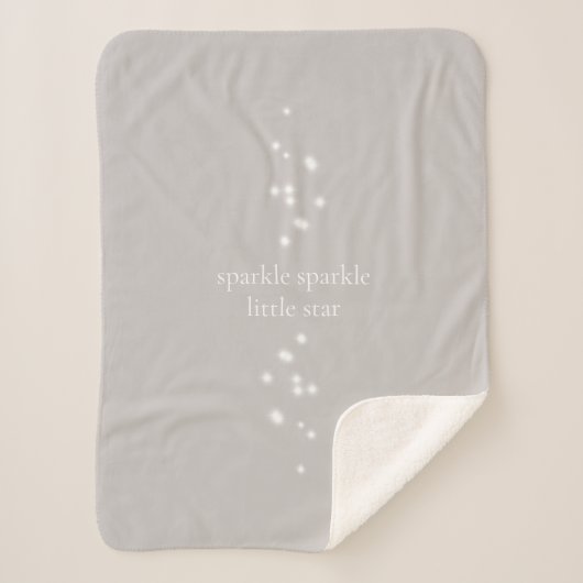 Sparkle Sparkle Little Star Silver Grey Starlight Sherpa Deken (Voorkant)