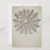 Sparkle Spiderweb Whimsical Tan Halloween Party Kaart (Achterkant)