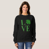 Sparkle St Patricks Day love four leaf c Trui (Voorkant volledig)