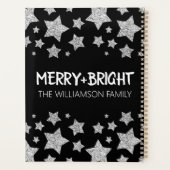 Sparkle Star Vrolijk helder Kerstmis zilver zwart Planner (Achterkant)