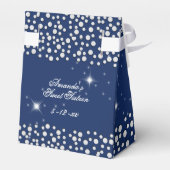 Sparkle Stars Silver Stippen Navy Blue Bedankdoosjes (Achterkant)