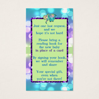 Sparkle Stippen Pastel Olifant Baby shower CSTM3 Visitekaartjes