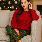 Sparkle Tartan Plaid Rood Groen Kerstmis Leggings