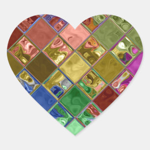 Sparkle Tiles Mosaic Art Hart Sticker