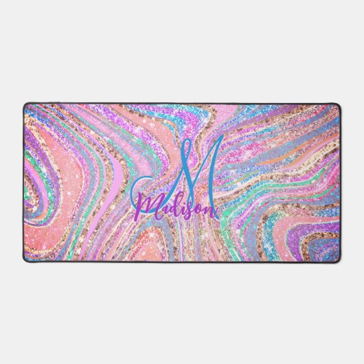 Sparkle unicorne arc-en-ciel marbling art (Recto)