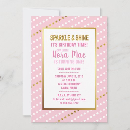 Sparkle Verjaardagsmeisje Kaart (Voorkant)