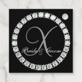 Sparkle Wedding monogram aanpasbaar Bedankjes Labels (Achterkant)