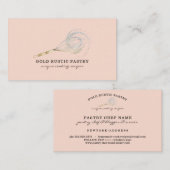 Sparkle Whisk bloeit Gold Bakery Blush roze Visitekaartje (Voorkant / Achterkant)