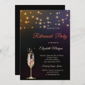 Sparkle Wine Glass String Lights Pensioen Kaart (Voorkant / Achterkant)