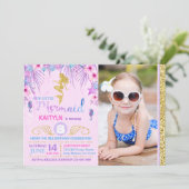 Sparkle Zeemeermin onder het Zee Verjaardag Kaart (Staand voorkant)