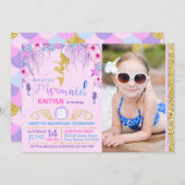 Sparkle Zeemeermin onder het Zee Verjaardag Kaart (Voorkant / Achterkant)