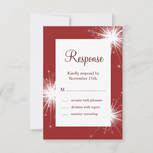Sparkler en mariage rouge RSVP (Devant)