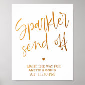 Sparkler envoyer le mariage signe affiche 8x10 (Devant)
