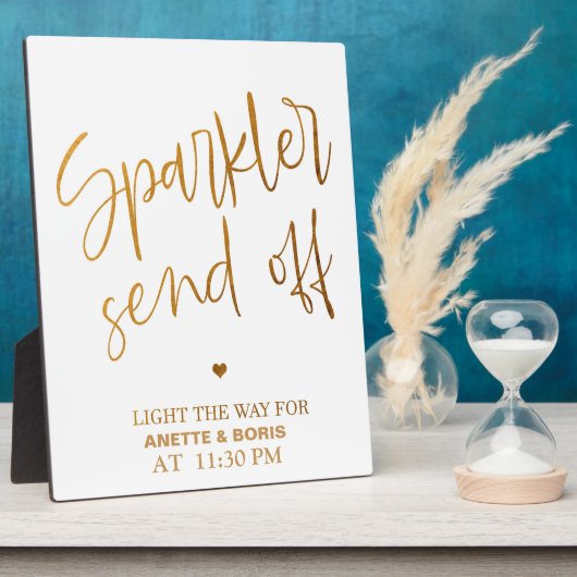 Sparkler envoyer le signe Gold Tabletop Plaque (Côté)