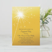 Sparkler Gold Verloving Uitnodiging (Staand voorkant)