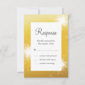 Sparkler Gold Wedding RSVP (Devant)