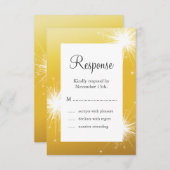 Sparkler Gold Wedding RSVP (Devant / Derrière)