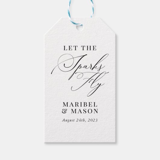 Sparkler stuurt het huwelijk af cadeaulabel (Voorkant)