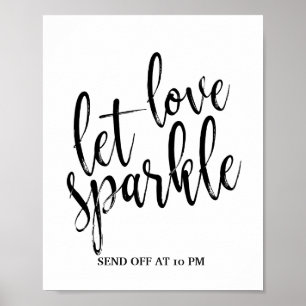 Sparkler Verstuur zwart en wit 8 x 10-teken Poster