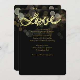 Sparkler Writing Love Wedding Invitations Kaart