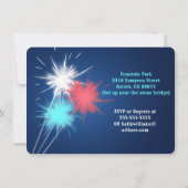Sparklers 4 juillet BBQ Party Invitations (Dos)